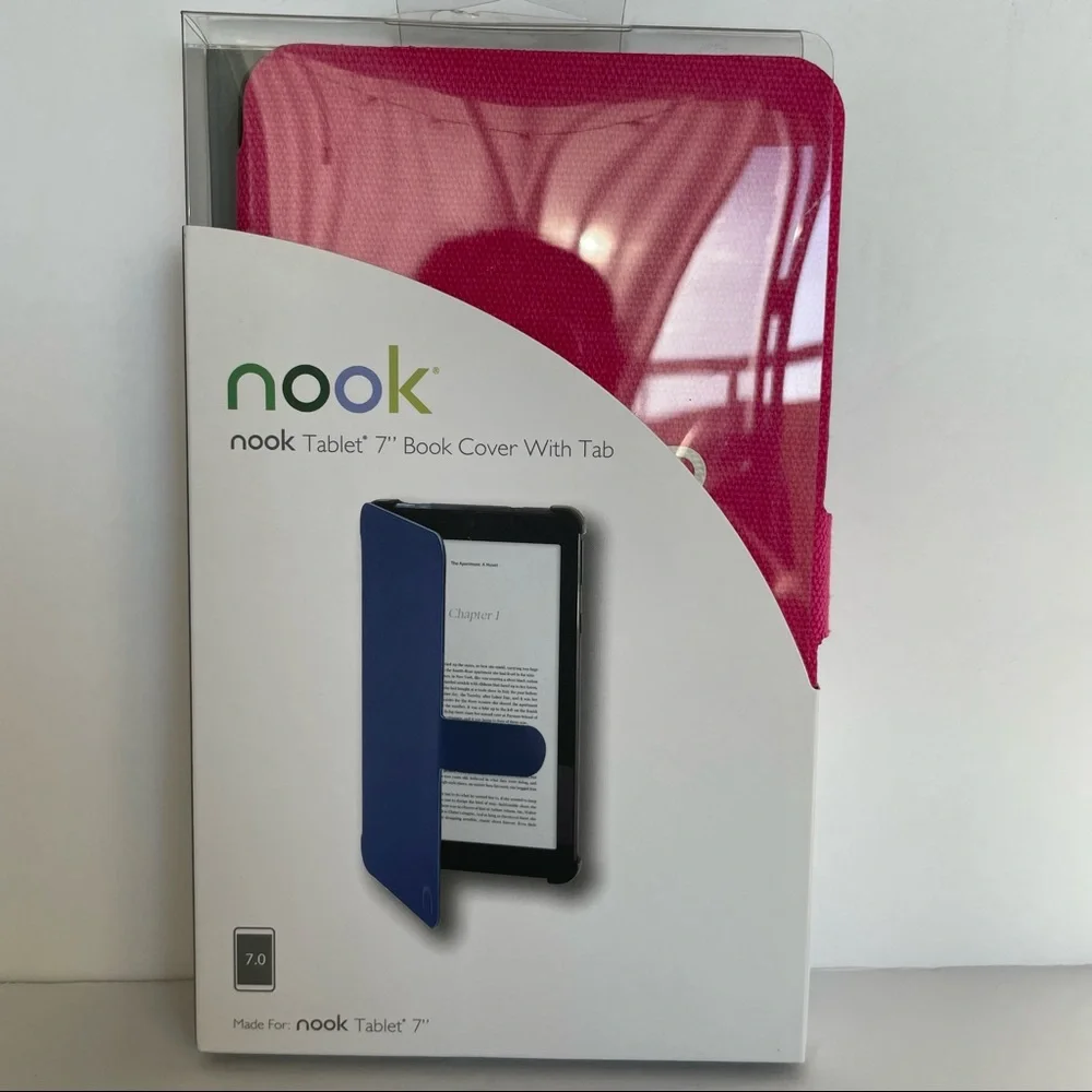Nook Tablet 7” Pink Book Cover with Tab NWT My Weekend is All Booked